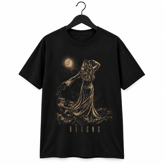 Retro Reigns Gold and Black T